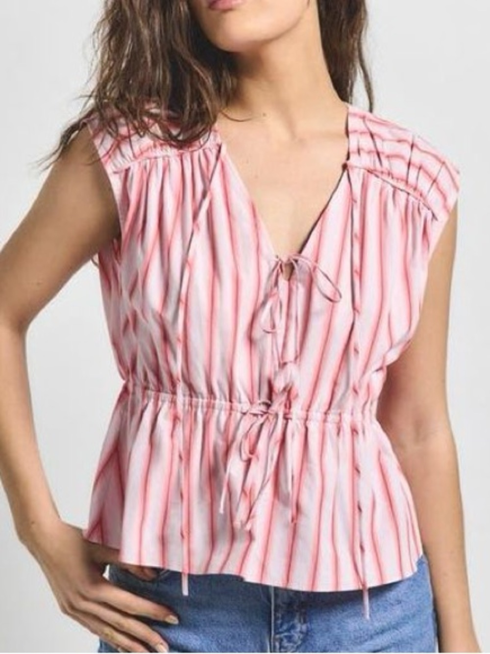 DEREK LAM 10 CROSBY CAROLINE TIE BENIBANA MULTI TOP LARGE